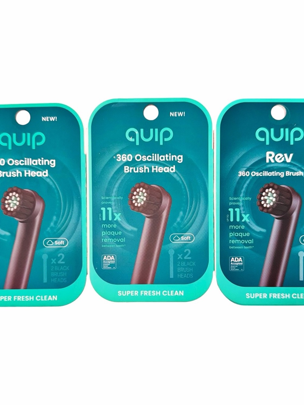{3 Boxes} QUIP 360 Oscillating Toothbrush Replacement Heads ~ 6 Total ~ NEW